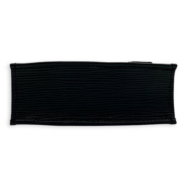 Sac Plat Tote Bag Black in Epi Leather, Silver hardware