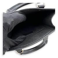 Sac Plat Tote Bag Black in Epi Leather, Silver hardware