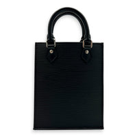 Sac Plat Tote Bag Black in Epi Leather, Silver hardware