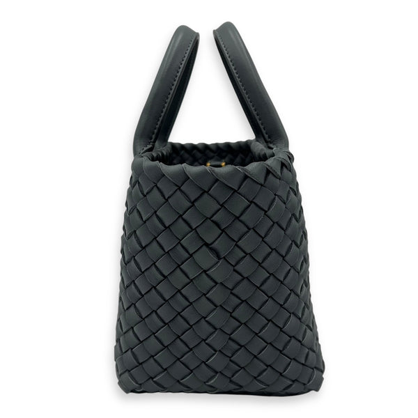 Bottega Veneta Cabat Top Handle Bag Grey in Lambskin, Silver hardware_3