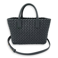 Bottega Veneta Cabat Top Handle Bag Grey in Lambskin, Silver hardware_8