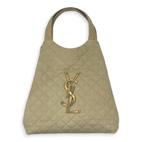 ICare Tote Bag Beige in Nubuck suede, Gold hardware