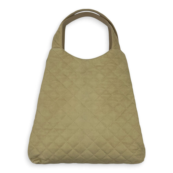ICare Tote Bag Beige in Nubuck suede, Gold hardware
