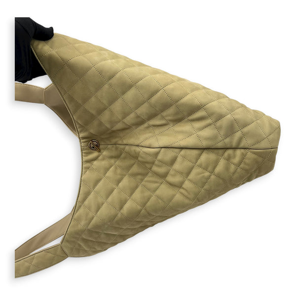 ICare Tote Bag Beige in Nubuck suede, Gold hardware