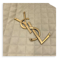 ICare Tote Bag Beige in Nubuck suede, Gold hardware