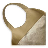 ICare Tote Bag Beige in Nubuck suede, Gold hardware
