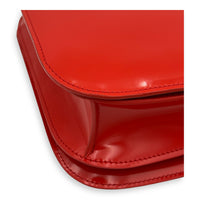 Box Medium Red Shoulder Bag in Patent Leather, Silver hardware