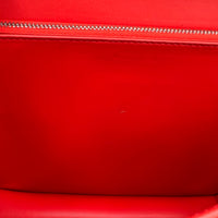 Box Medium Red Shoulder Bag in Patent Leather, Silver hardware