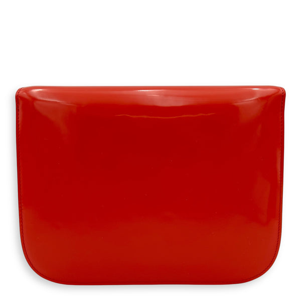Box Medium Red Shoulder Bag in Patent Leather, Silver hardware