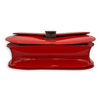 Box Medium Red Shoulder Bag in Patent Leather, Silver hardware