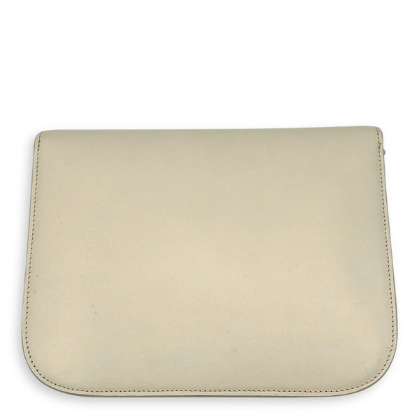 Box Shoulder Bag Medium White in Calfskin, Gold hardware
