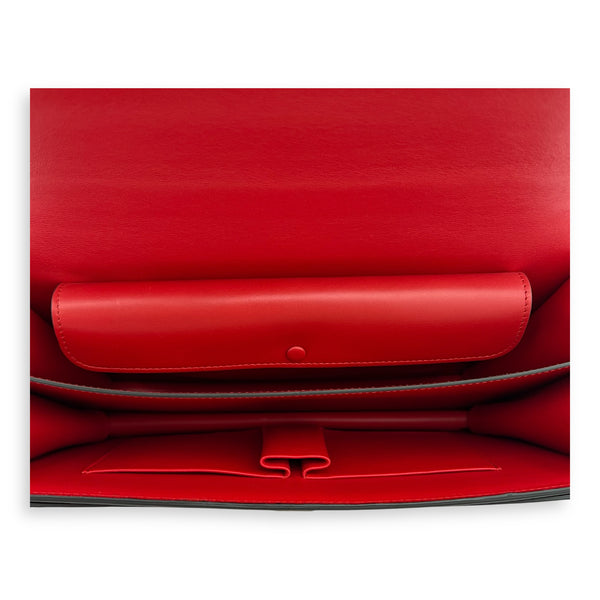 Medium Case Shoulder Bag Red in Calfskin, Silver hardware