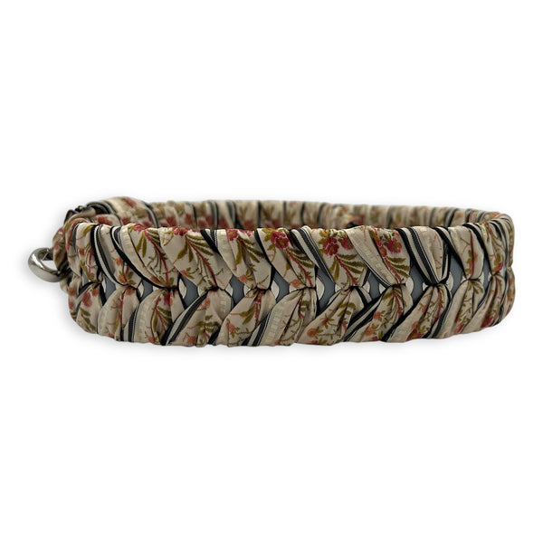 Braided Bag Strap Multi-colour in Calfskin & Fabric, Silver hardware