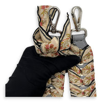 Braided Bag Strap Multi-colour in Calfskin & Fabric, Silver hardware