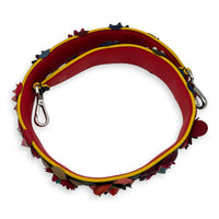 Flowers Stud Bag Strap Multi-colour in Calfskin, Silver hardware