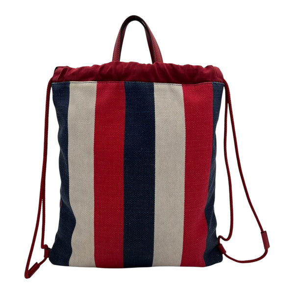 Web Sherry Line Drawstring Backpack Multi-colour in Canvas, Gold hardware