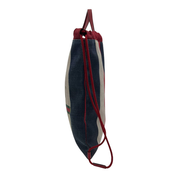 Web Sherry Line Drawstring Backpack Multi-colour in Canvas, Gold hardware