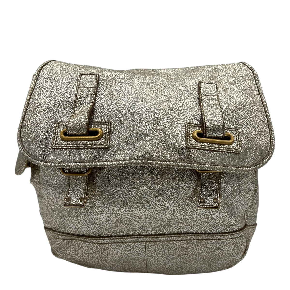 Besace Rive Gauche Messenger Gold in Calfskin, Gold hardware