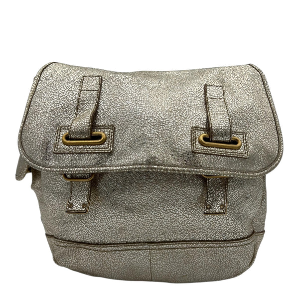 Besace Rive Gauche Messenger Gold in Calfskin, Gold hardware