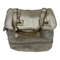 Besace Rive Gauche Messenger Gold in Calfskin, Gold hardware