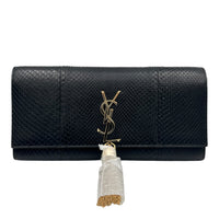 Kate Clutch Black in Python Leather, Gold hardware