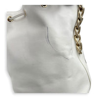 Paradise Bubble Bucket Bag White in Calfskin, Gold hardware