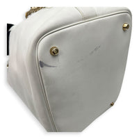 Paradise Bubble Bucket Bag White in Calfskin, Gold hardware