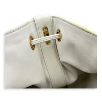 Paradise Bubble Bucket Bag White in Calfskin, Gold hardware