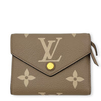 Victorine Wallet Beige in Empreinte Leather, Gold hardware