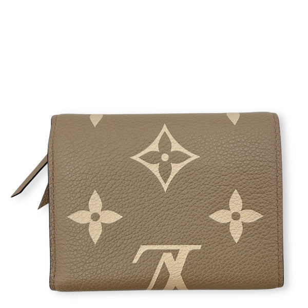 Victorine Wallet Beige in Empreinte Leather, Gold hardware