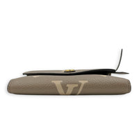 Victorine Wallet Beige in Empreinte Leather, Gold hardware