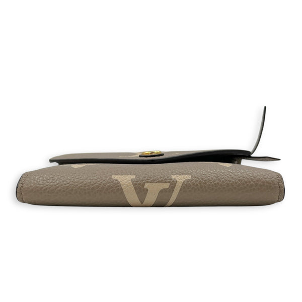 Victorine Wallet Beige in Empreinte Leather, Gold hardware