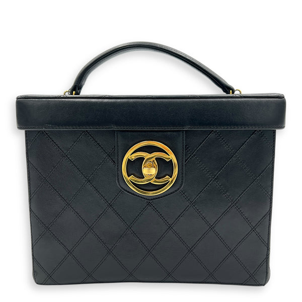 Vintage CC Vanity Bag Black in Calfskin, Gold hardware