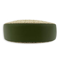 Luna Mini Green Shoulder Bag in Canvas and leather, Gold hardware
