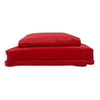 CC Phone Holder Red in Caviar Leather, Gold hardware