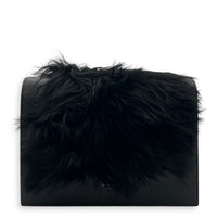 Frame Crossbody Bag Black in Calfskin, Silver hardware