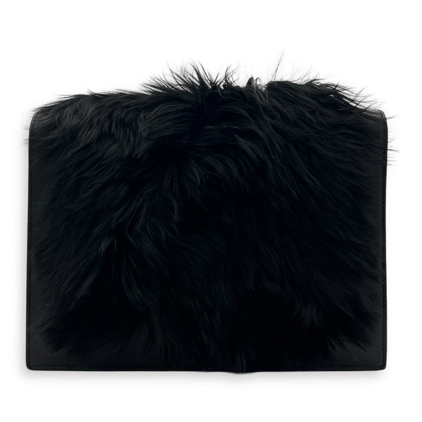 Frame Crossbody Bag Black in Calfskin, Silver hardware