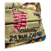 Grafitti Gold Backpack in Canvas, Gold hardware