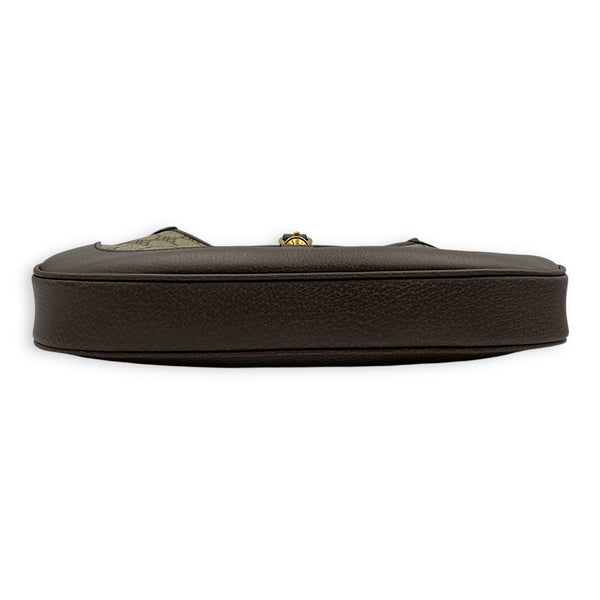 The hacker project JACKIE Top Handle Bag Brown in Coated Canvas, Brushed Gold hardware