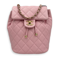Urban Spirit Backpack Pink in Caviar Leather, Gold hardware