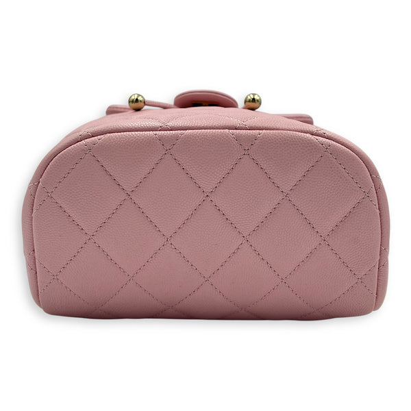 Urban Spirit Backpack Pink in Caviar Leather, Gold hardware