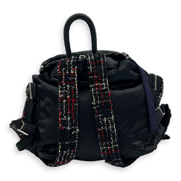 Astronaut Backpack Black in Nylon, Silver hardware