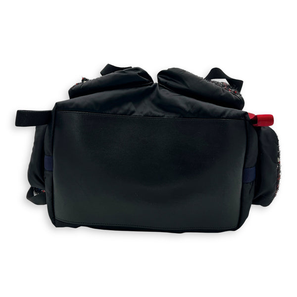 Astronaut Backpack Black in Nylon, Silver hardware