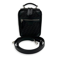 FF Crossbody Bag Black in Jacquard, Silver hardware