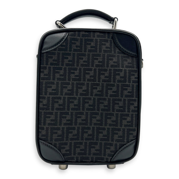 FF Crossbody Bag Black in Jacquard, Silver hardware