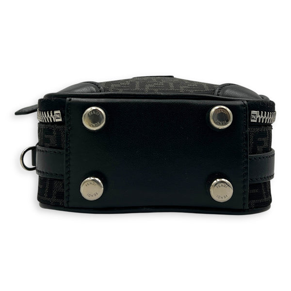 FF Crossbody Bag Black in Jacquard, Silver hardware
