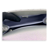 Coco Top Handle Bag Purple in Caviar Leather, Silver hardware