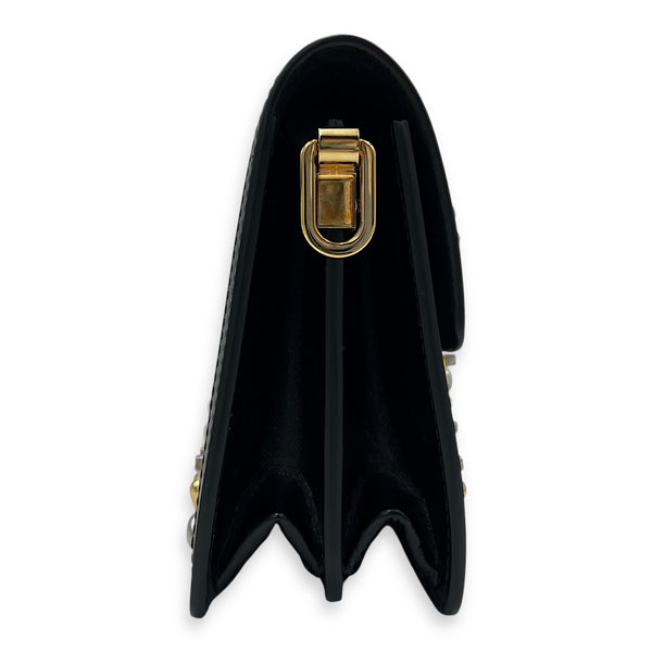 Dauphine Shoulder Bag Black in Fabric, Gold hardware