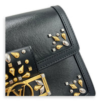 Dauphine Shoulder Bag Black in Fabric, Gold hardware