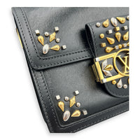 Dauphine Shoulder Bag Black in Fabric, Gold hardware